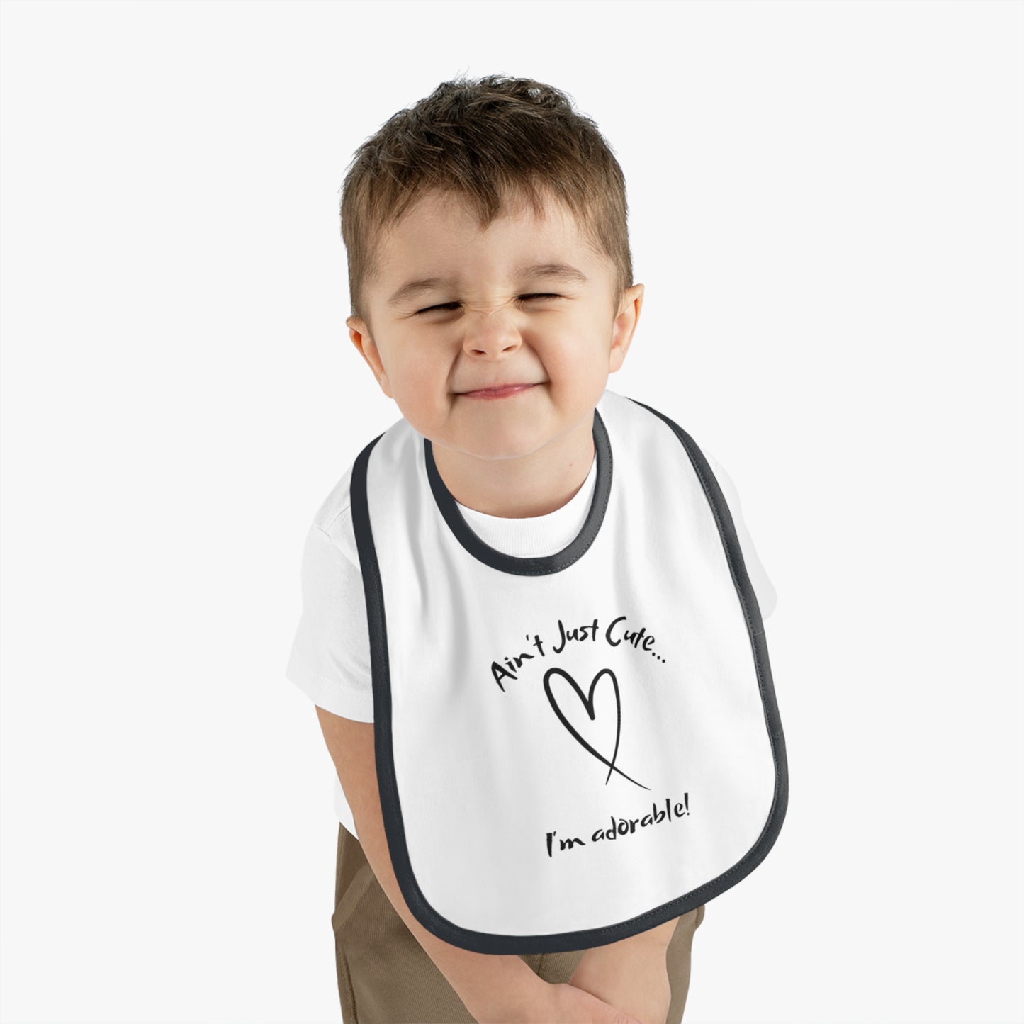 Adorable - Baby Contrast Trim Jersey Bib