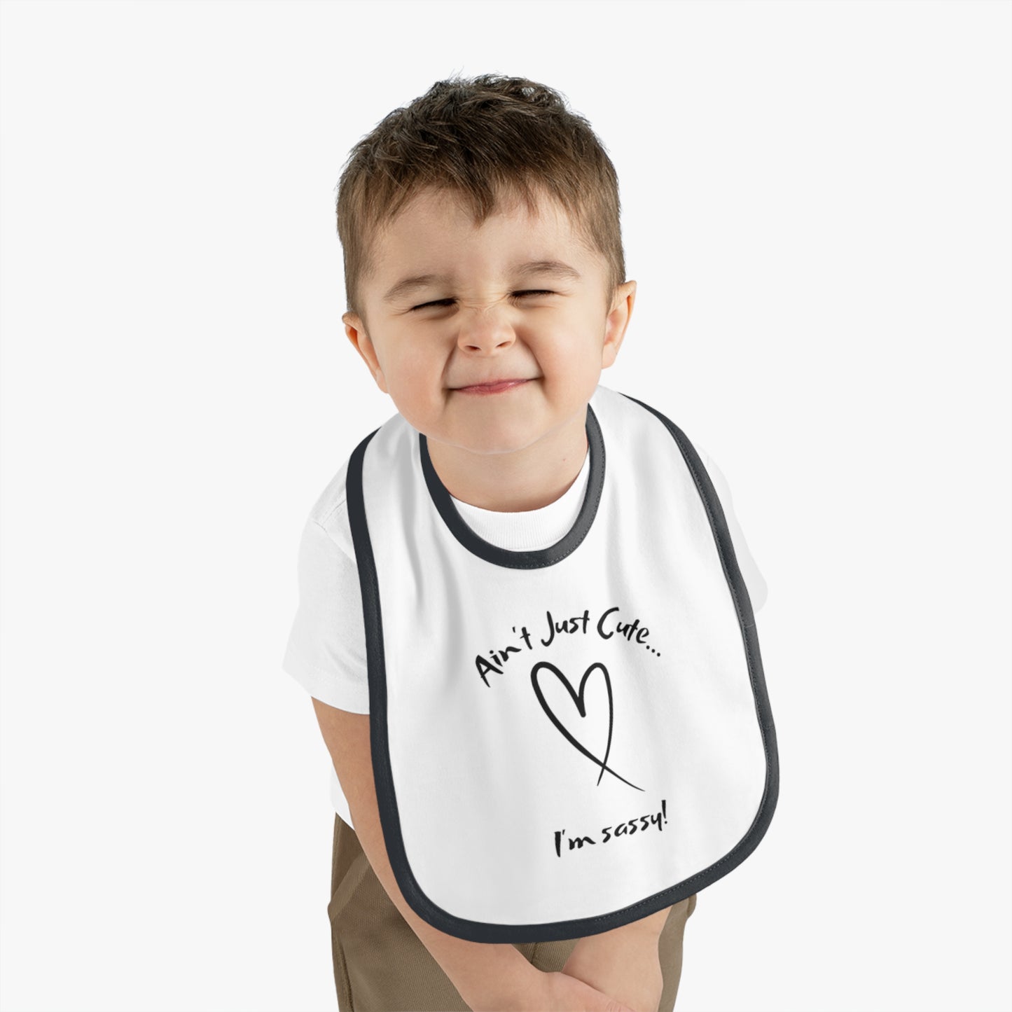 Sassy Baby Contrast Trim Jersey Bib