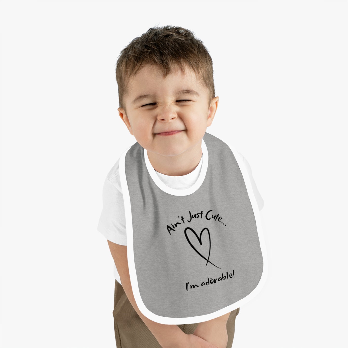 Adorable - Baby Contrast Trim Jersey Bib