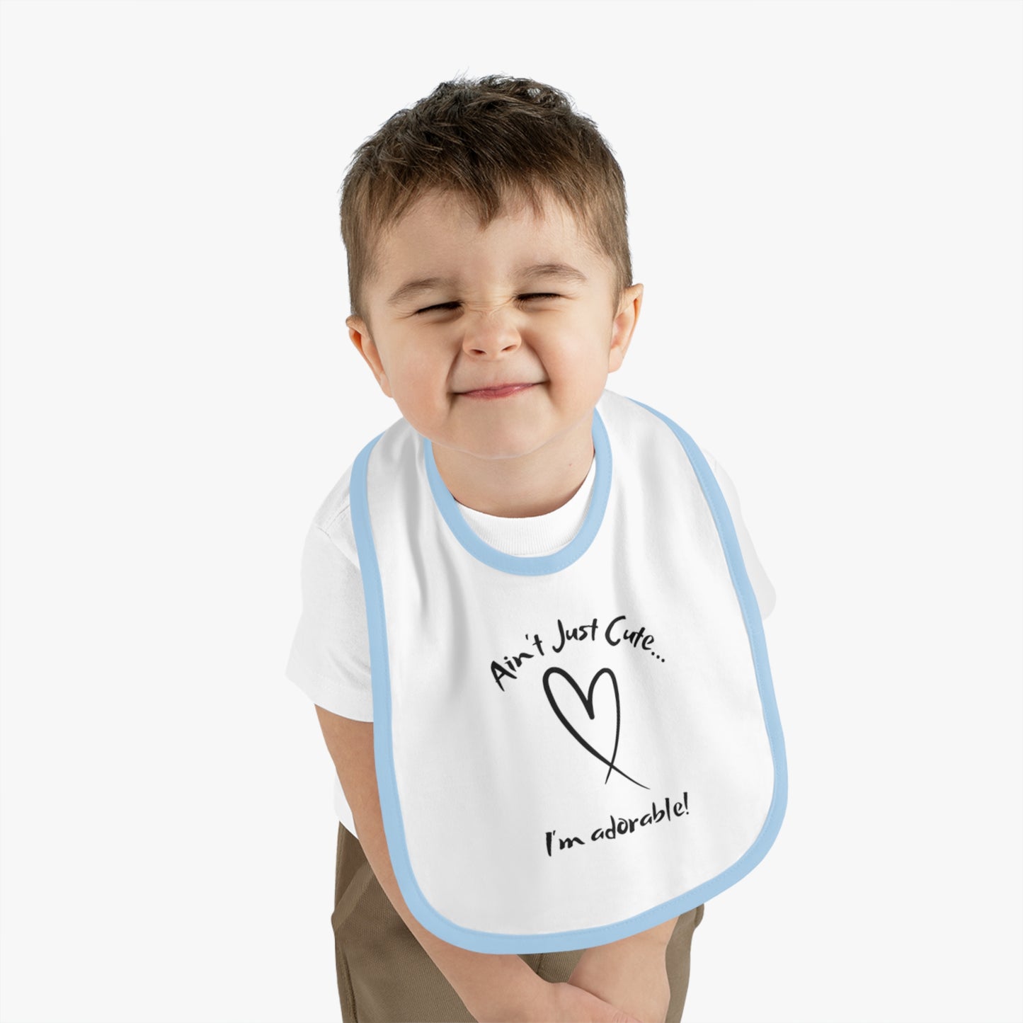 Adorable - Baby Contrast Trim Jersey Bib