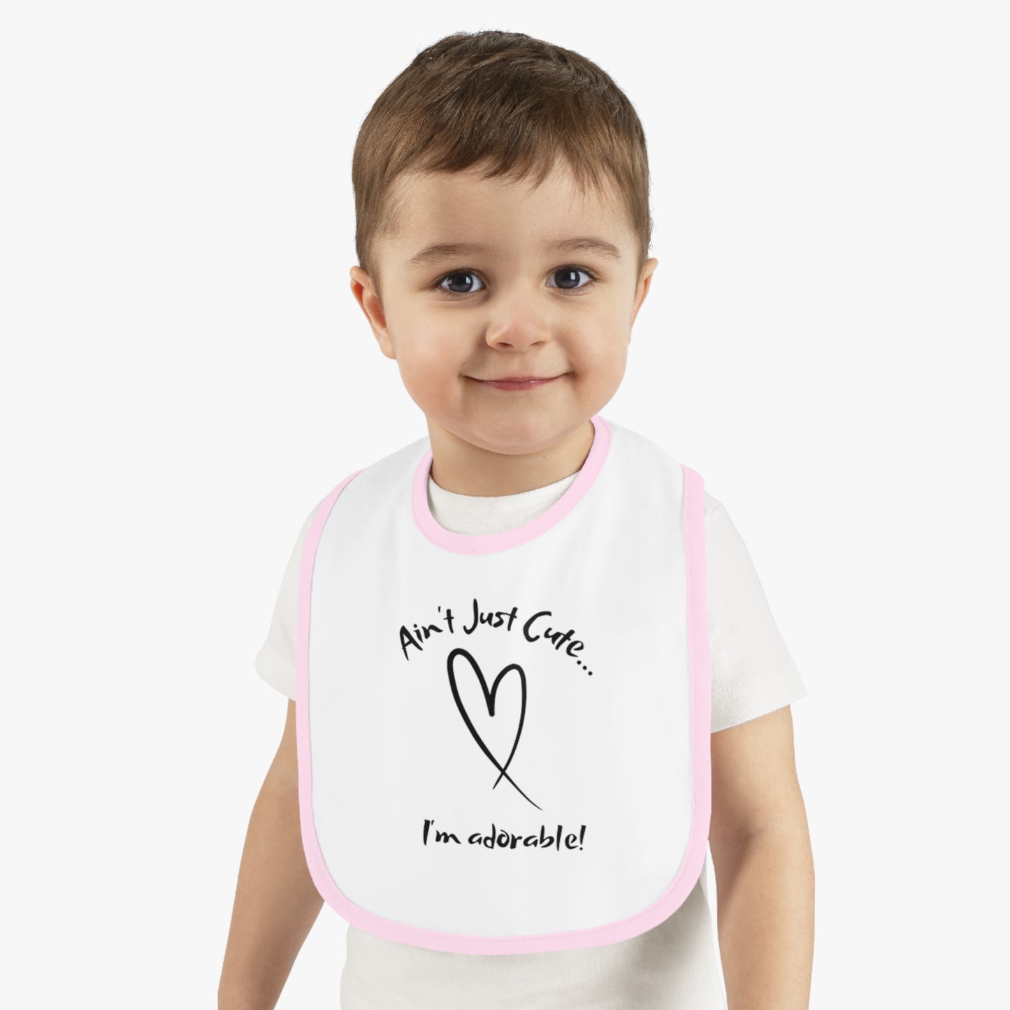 Adorable - Baby Contrast Trim Jersey Bib