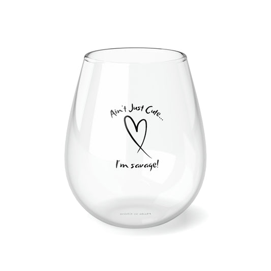 "Savage" Stemless Wine Glass, 11.75oz